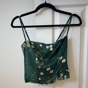 Reformation Green Floral Camisole